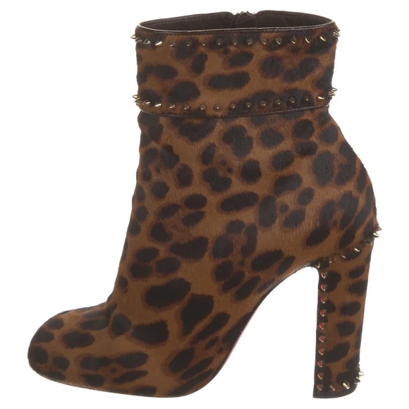 ❤️Christian Louboutin Leopard Spike Ankle Boots❤️ - Picture 1 of 5